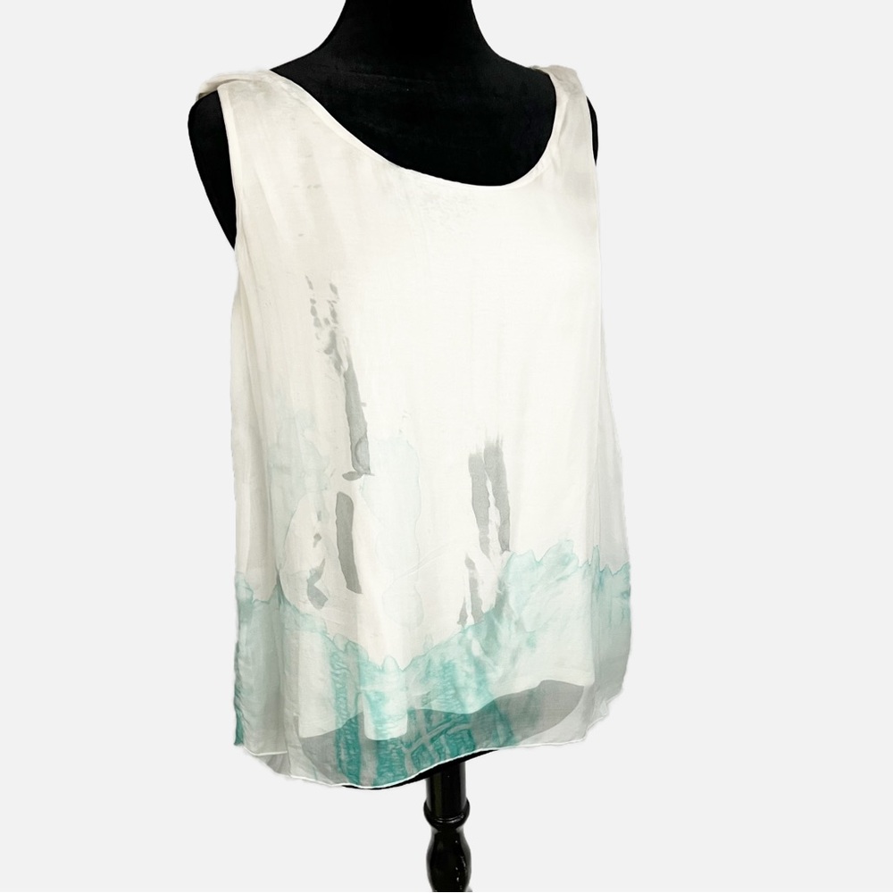 😻Soft Surroundings Silk Flowy Sleeveless Blouse